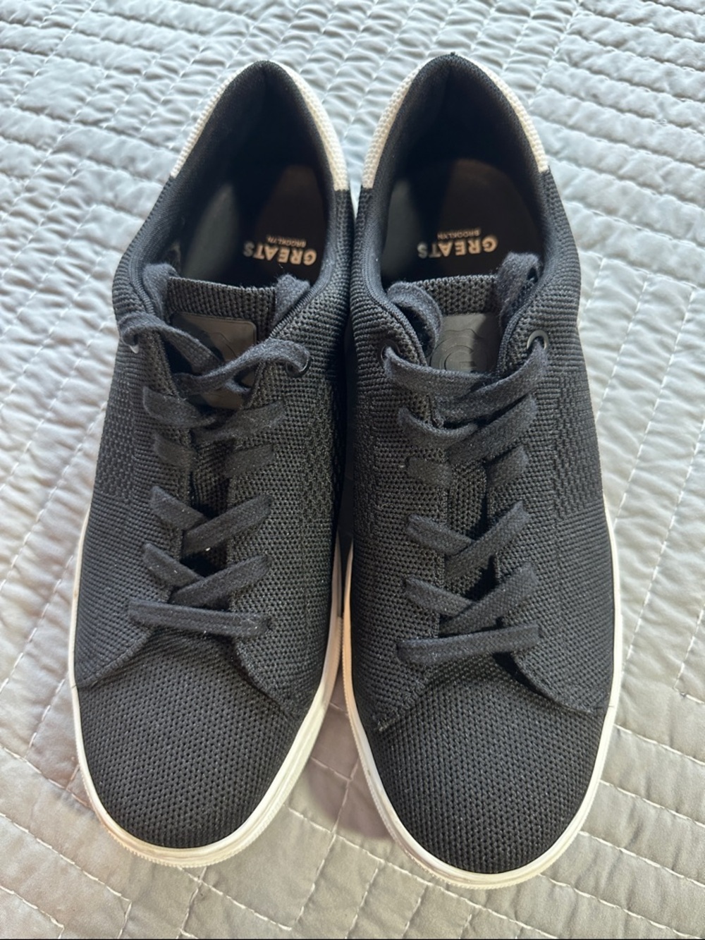 Greats Black Knit Brooklyn Sneakers with White Sole Women’s 9.5W